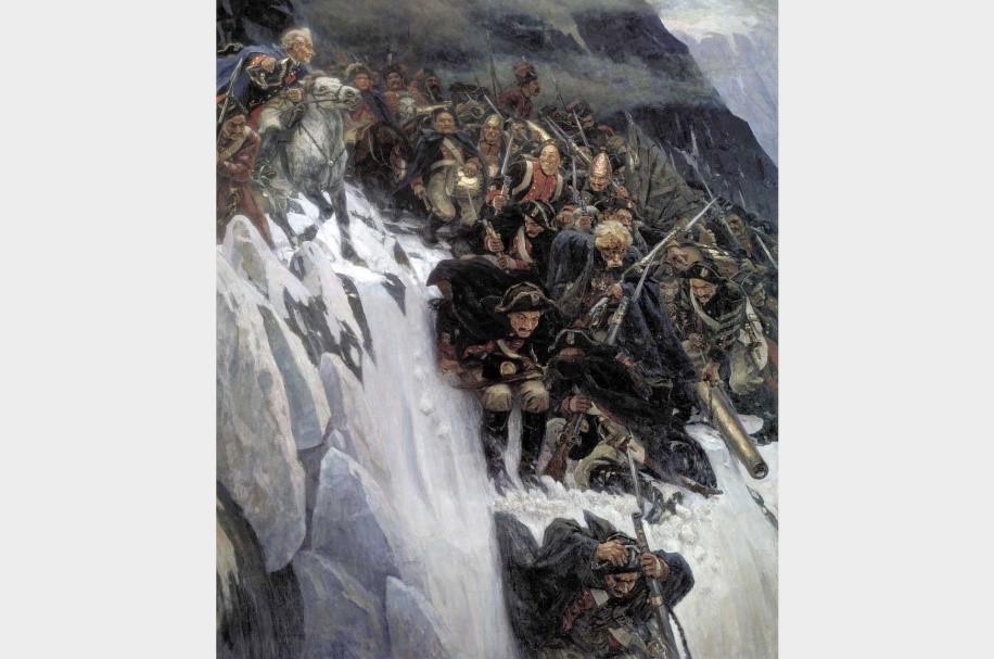 Василий Суриков «Переход Суворова через Альпы», 1899 год